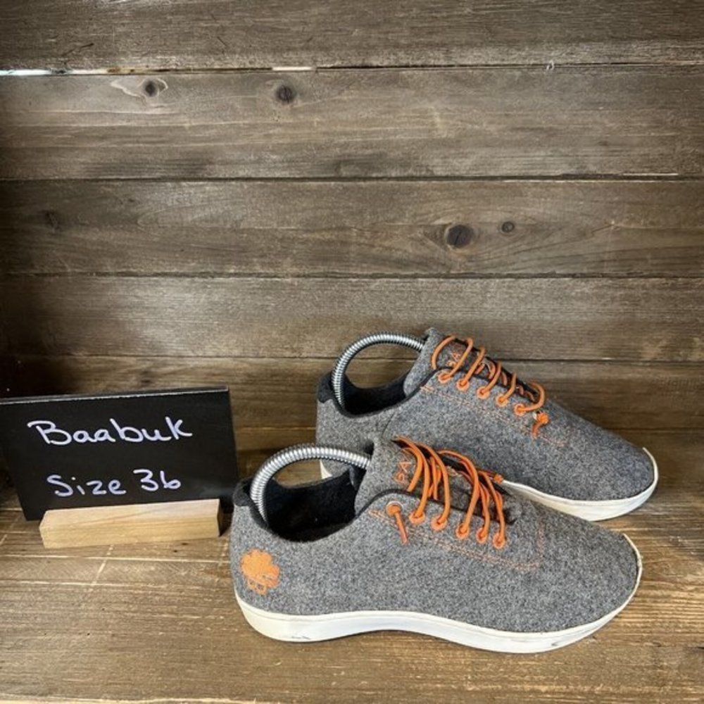 Womens Baabuk Gray Wool Barefoot Slip‎ On Shoes Sneakers Size EUR 36 US 6 M GUC